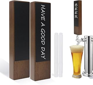 2 Pack Walnut Wooden Chalkboard Beer Keg Tap Handle Bar Drink Accessorie...