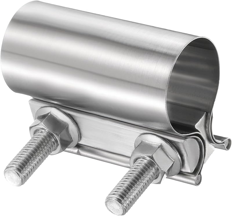 Abraçadeira de escapamento HARFINGTON em aço inoxidável 430 para tubo de 4,50 cm com parafusos M10 x 55,5 mm – 1 unidade
