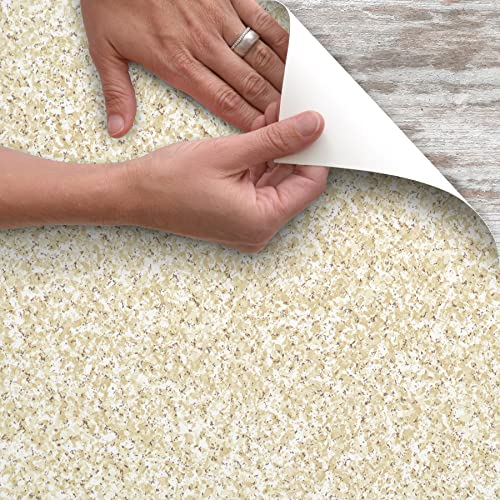 Image of Magic Cover Self-Adhesive Vinyl Shelf and Drawer Liner, 18 inch x 16', Granite Sand