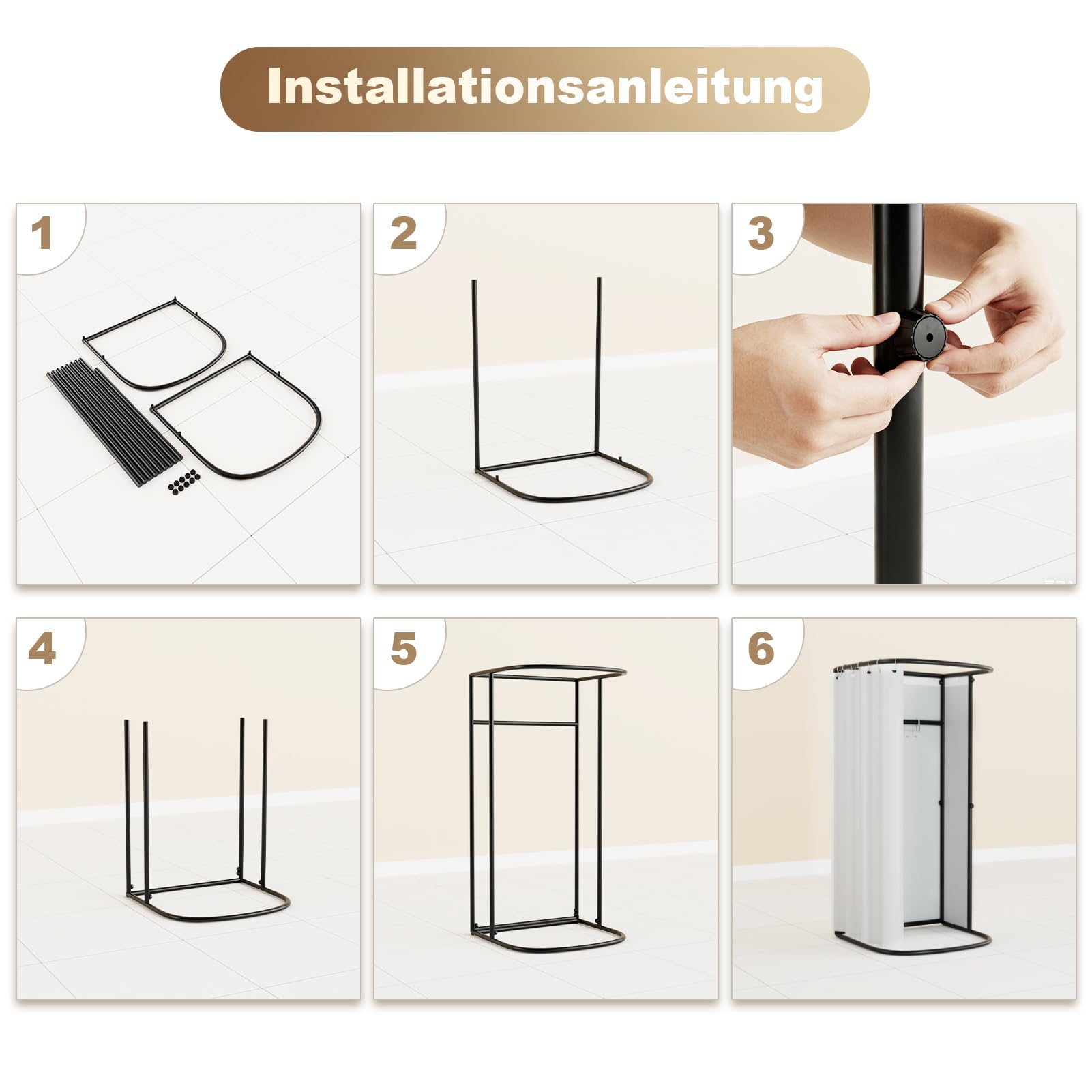 Umkleidekabine Freistehend, U-Form Bewegung Spur Umkleideraum, Bodenstehende Tragbarer Sichtschutz, Schattierung umkleide Öse Eisenhalterung, für Büro Einkaufszentrum