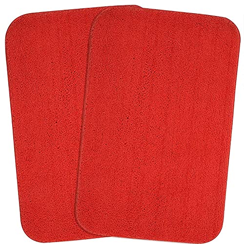 Image of Shree JEE Home Solid Microfibre Bathroom Mat Soft and Non-Slip Mat for Kitchen Door and Bedroom (40x60cm) Pack of 2 (RED)