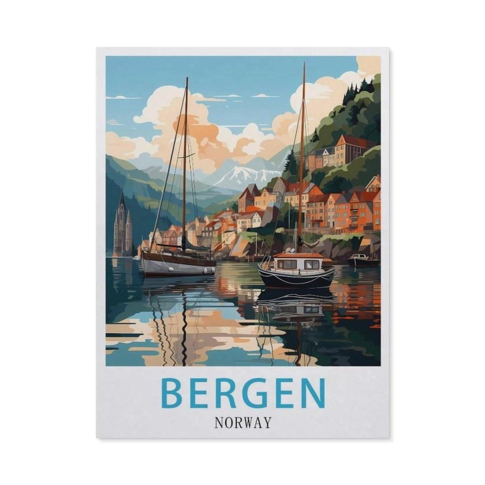 Tin Sign，Bergen Norway(20x30cm）