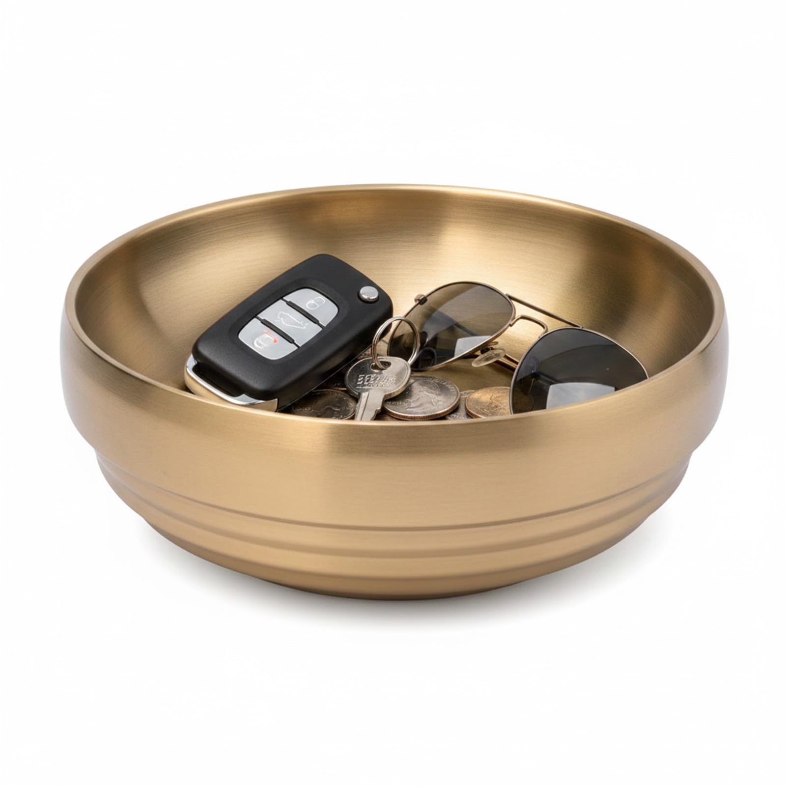 Vetin Gold Key Bowl For Hallways, Small Decorative Key Tray Entryway Storage Dish