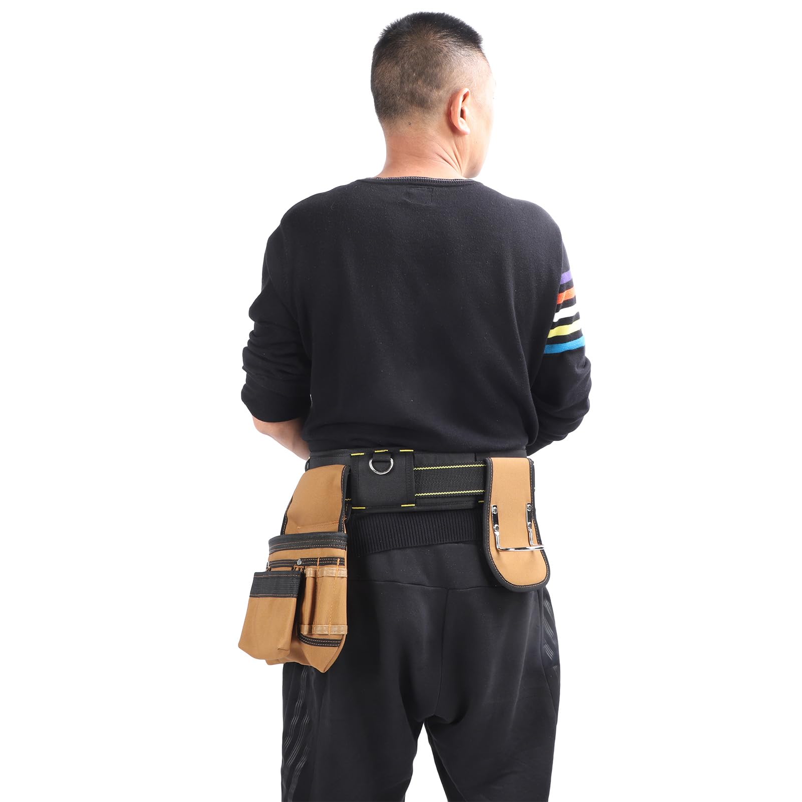 Cintura per Attrezzi, per Attrezzi in Tessuto Oxford 1200D con 12 Tasche Borsa Staccabile Porta Martello con Fibbia a Sgancio Rapido per Elettricisti Falegnami Appaltatori