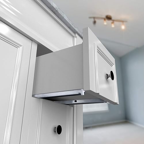 Miniatura 7 de Gobrico Diapositivas de cajón de montaje inferior, cierre suave, 18 pulgadas, extensión completa, deslizadores de cajón ocultos con clips de