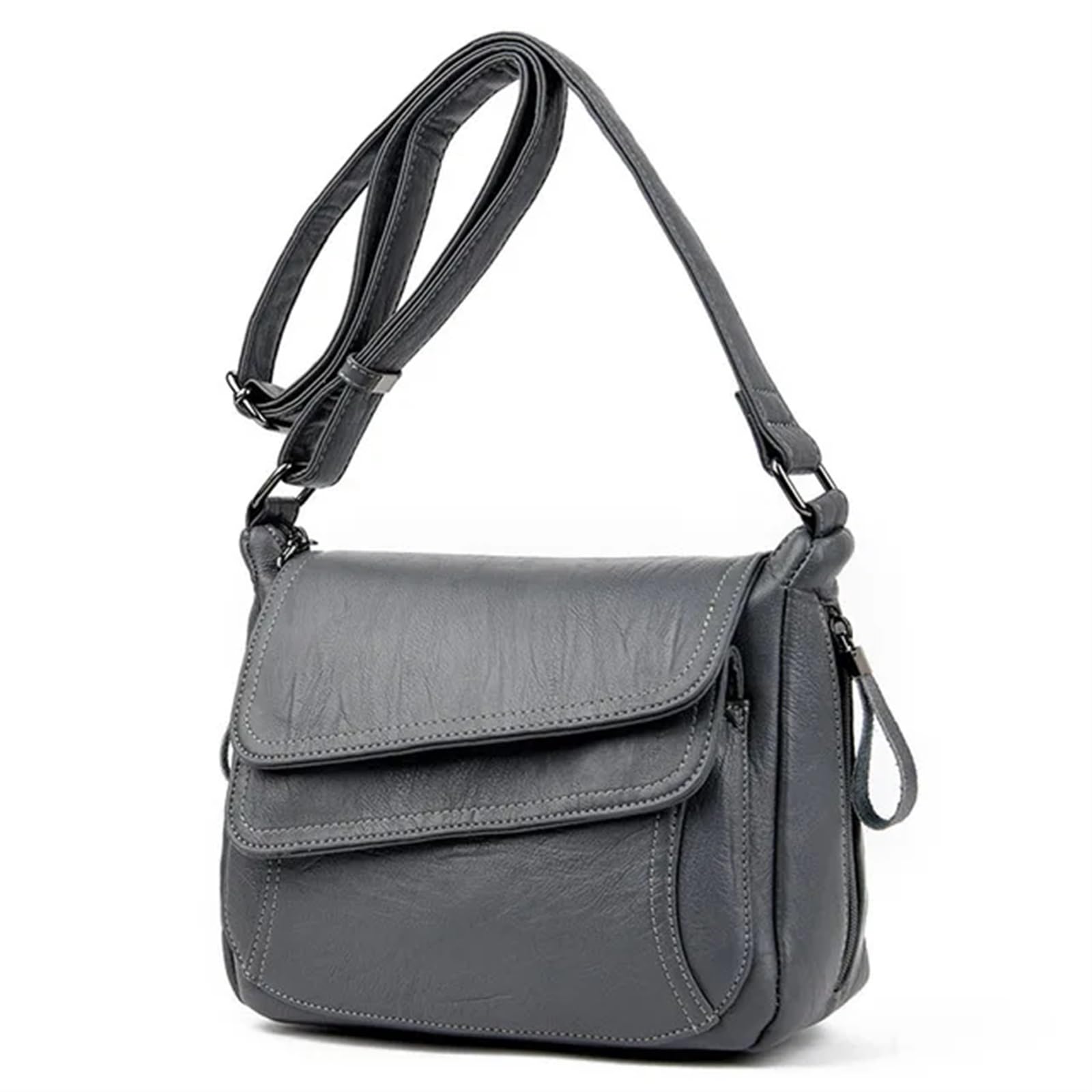 YXINAER Crossbody Bags for Women Handbag Soft Leather Purses and Handbags Casual Shoulder Messenger Bags for Women(Grey)