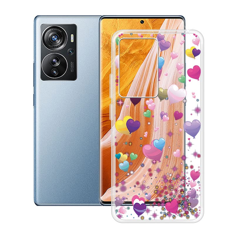 HGJTF Custodia per ZTE Axon 40 Pro (6.67 ) + 2 Pellicola Protettiva Vetro temperato, Ultrasottile Trasparent TPU [Antiurto X Anti-Giallo] Silicone Morbido Cover per ZTE Axon 40 Pro - WMA28