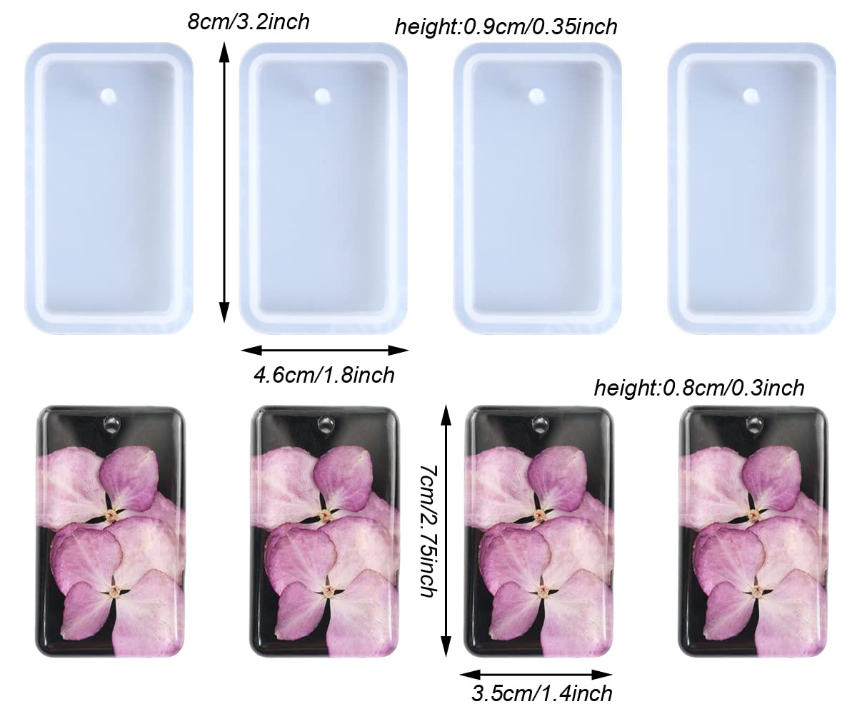 Stampi Per Cera In Silicone AIFUDA - Rettangolari Per Portachiavi E Ciondoli Fai Da Te | Per Resina E Artigianato - Foto 11
