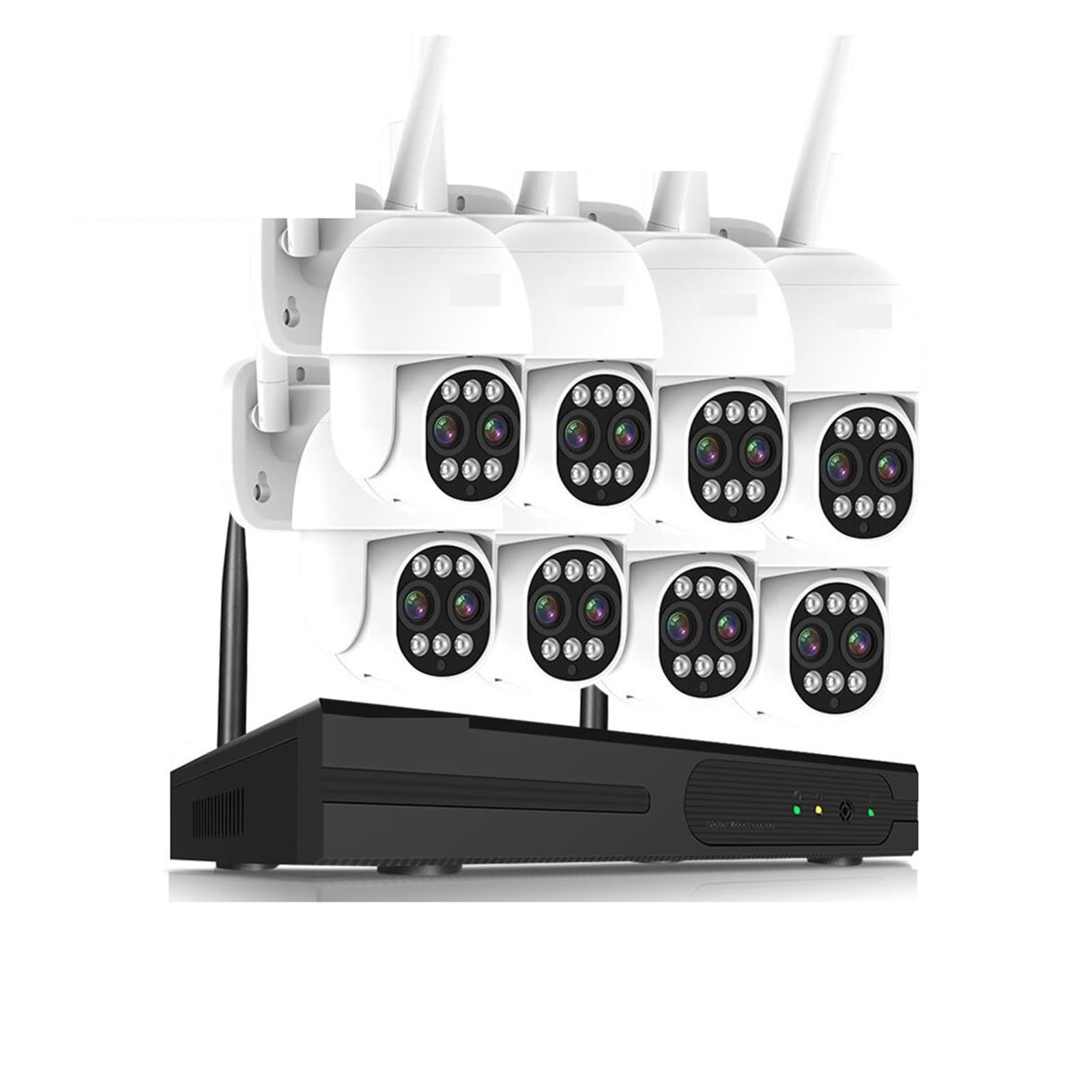 Système De Surveillance sans Fil WiFi 4 Canaux 4K 8CH NVR Kit Suivi Automatique CCTV PTZ Kit De Système De Caméra De Sécurité Vision Nocturne Couleur(None,8 PCS Camera Kit)