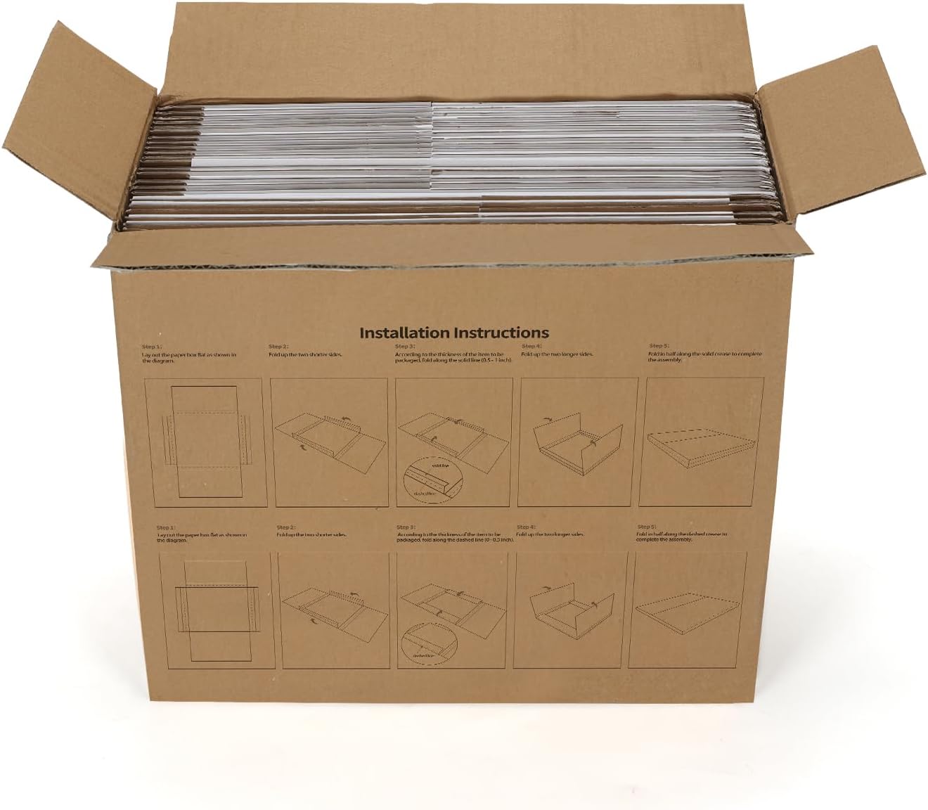 HORLIMER 12.8x12.8x1 Vinyl Record Shipping Boxes Set of 25, White Corrugated Cardboard Mailer Box for Mailing, Packaging, Moving Storage