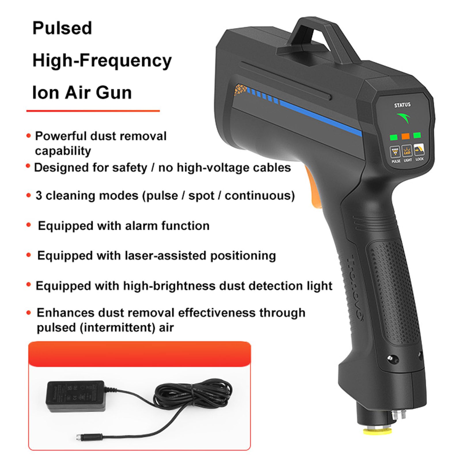 Ręczny Pistolet Antystatyczny, Bezprzewodowy Eliminator Ładunków Elektrostatycznych, Jonizujący Pistolet Pneumatyczny Do Laboratorium Elektroniki, Przemysłowe Usuwanie Ładunków Elektrostatycznych