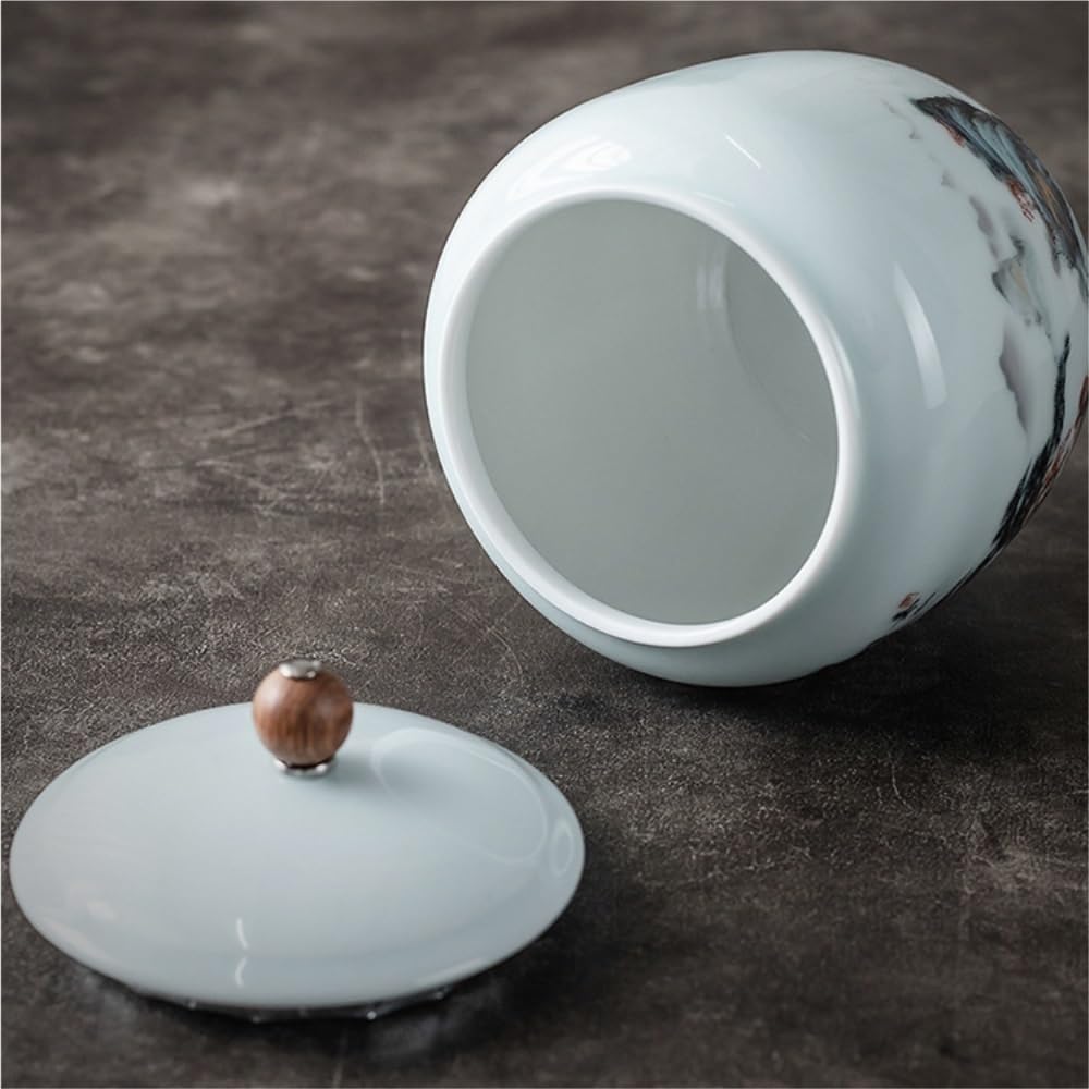 HLTYGWX Słoik na cukier Ceramiczny pojemnik do przechowywania luzem herbaty Słoik Zapieczętowane jedzenie Pusty zestaw Podwójne pudełko upominkowe Pojemnik na herbatę