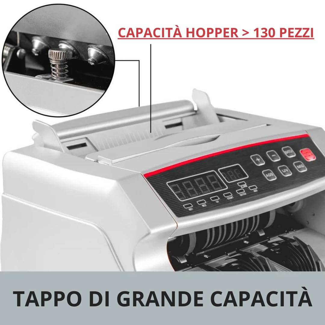 Conta Banconote, Macchina Conta Soldi Professionale Con Rilevatore Di Banconote False E Doppio Display Led
