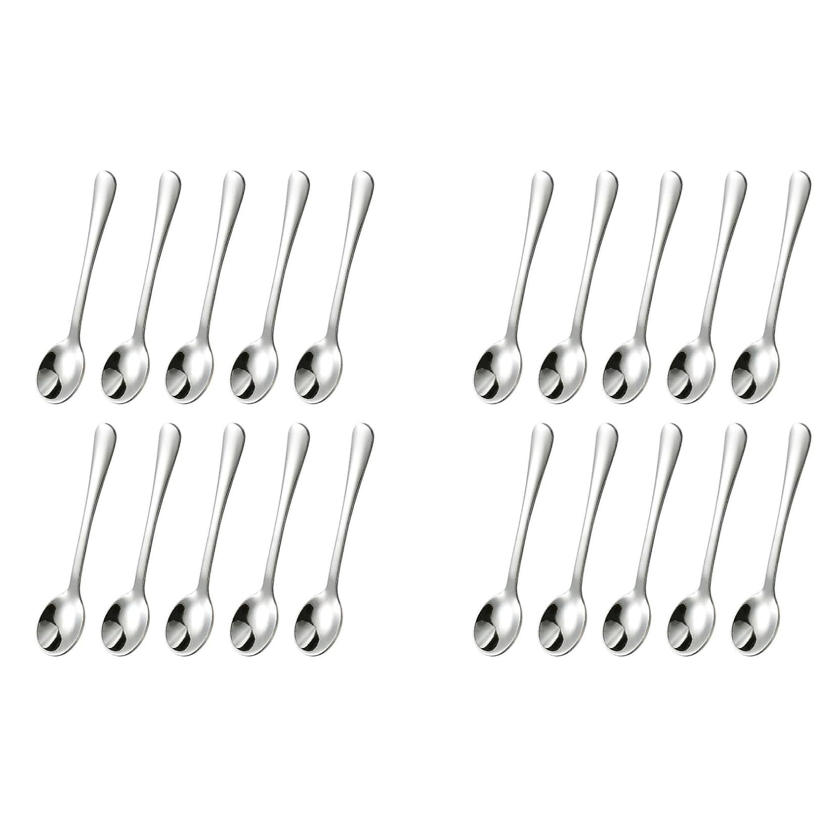 Hndhbfgrt 20 PCS Condiment Spoons Stainless Steel Mini Spoons 3 Inches Cute Small Spoons Silver Tiny Spoon for Powder Spices Jars