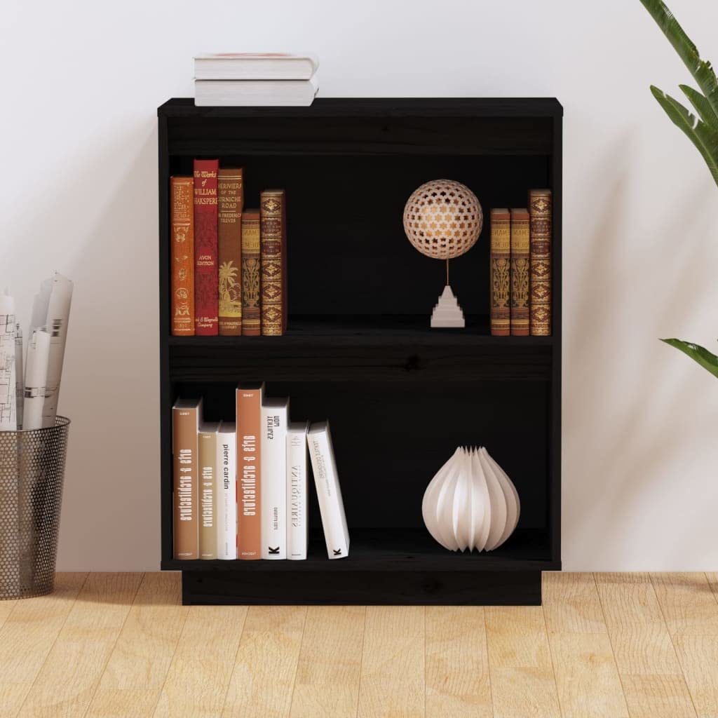 Stolik konsola z litego drewna sosnowego czarny konsola z litego drewna do organizacji i wyświetlania w domu lub biurze 60 x 34 x 75 cm