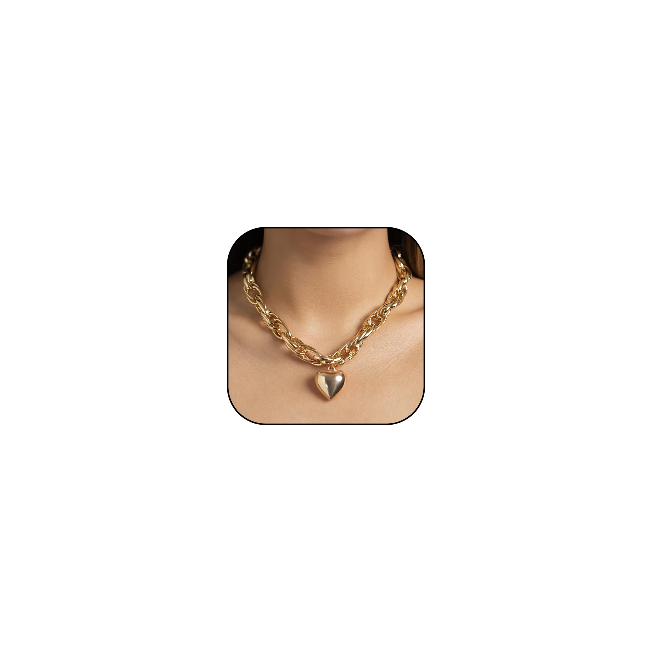 Harry and Henry Chunky Gold Necklace Big Statement Chunky Necklaces for Women Thick Gold Necklace Gold Choker Necklace African Tribe Wide Metal Choker Jewelry