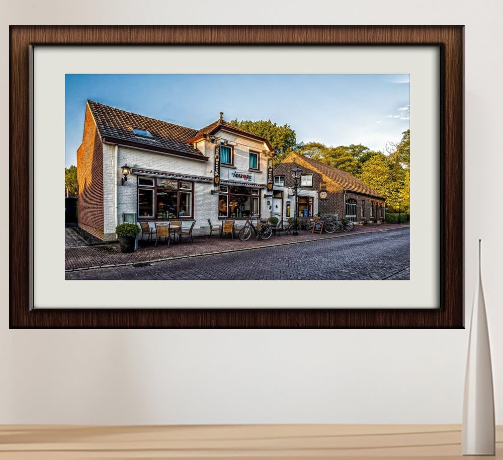 JVERF - JZZI08175 Netherlands Houses Arcen Limburg Street Bicycle| Self-Adhesive Painting | Frameless