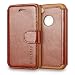 Mulbess Vintage Series Ultra Slim Leather Flip Wallet Case with Card Slots for iPhone 4 / 4S - Coffee Brown