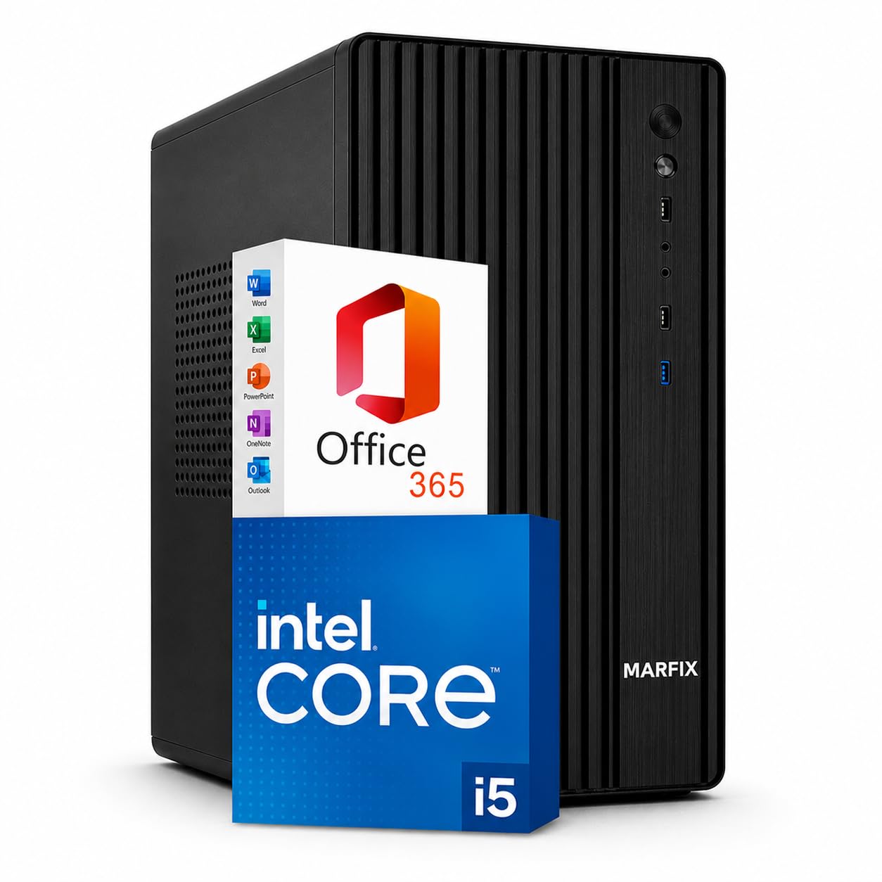 Computer Ufficio Professionale Pc Fisso Completo Nuovo con Intel Core i5 16 GB RAM - 240 GB SSD + 1000 GB HDD, Wifi Windows 11 Pro Computer Fisso Pronto all'uso - PC Desktop Computer All in One