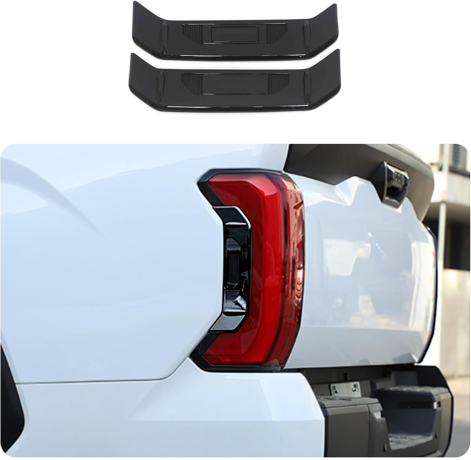 Car Accessories Fit for Toyota Tundra 2025 2024 2023 2022 Rear Tail Lightr Side Cover Trim Strip (Chrome) 3PCS ABS