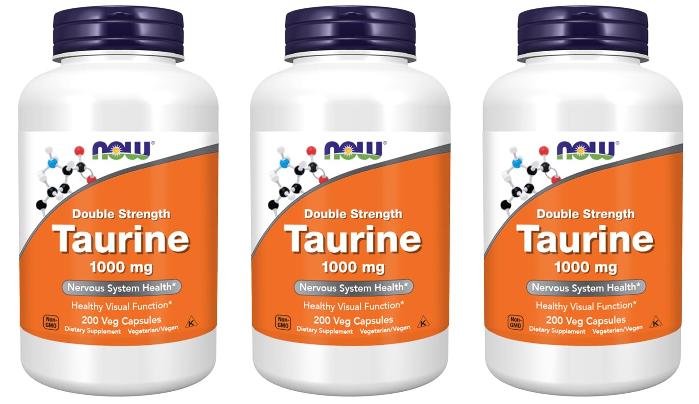 NOW Foods Supplements, Taurine 1,000 mg, Double Strength, Nervous System Health*, 200 Veg Capsules — Amazon image 9