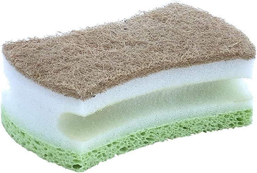Image of Superio Non-Scratch Cellulose Sponge Scrub (12-Pack) Heavy Duty Kitchen Sponges Scrubbers with Scouring Pad (Sisle)