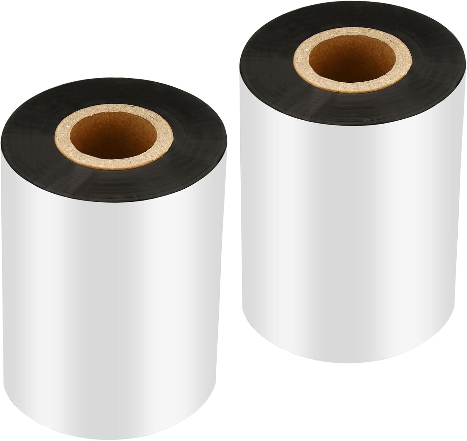 PATIKIL 4.33" x918' (110mmx280m) Wax Thermal Transfer Ribbon, 2 Roll 1" Core Ink Out Barcode Printer Ribbon for Printer Label Coated Paper Tag Printing, Black