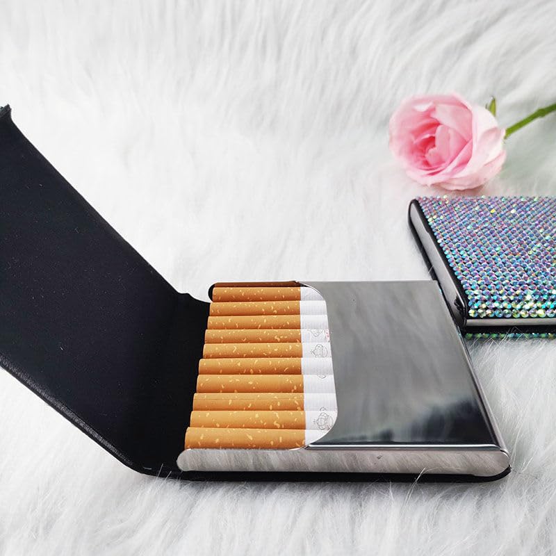Amazon.com: Daofaith Cigarette Case with Diamonds, Cigarette Case &  Stainless Steel Multi Case, Lightweight Pocket Carrying Box for Hold 10  Regular Size, AB : Health & Household