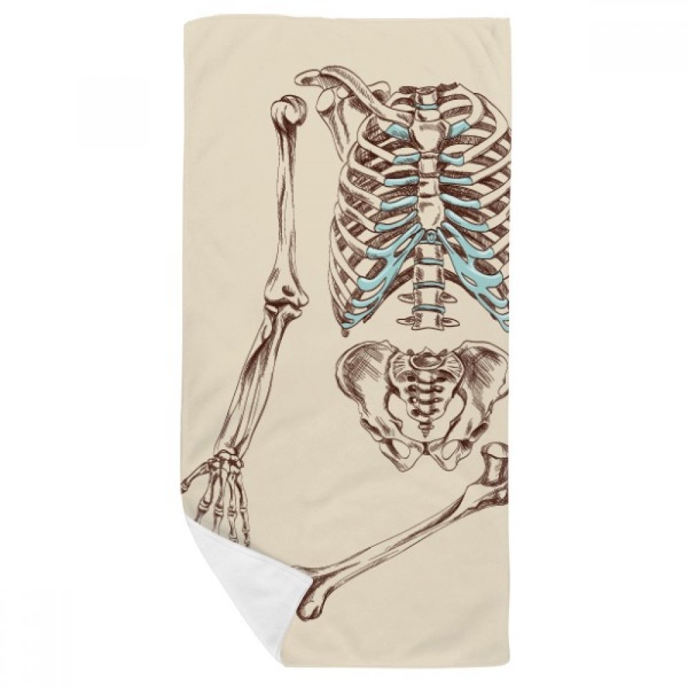 Drap de toilette squelette humain serviette de bain douce multicolore haut de gamme 35x70