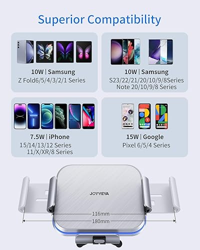 Miniatura 5 de JOYVEVA Cargador de coche inalámbrico de doble bobina para Galaxy Z Fold 5Fold 4Fold 3Fold 2, soporte de teléfono de carga rápida para Galaxy Z Fold