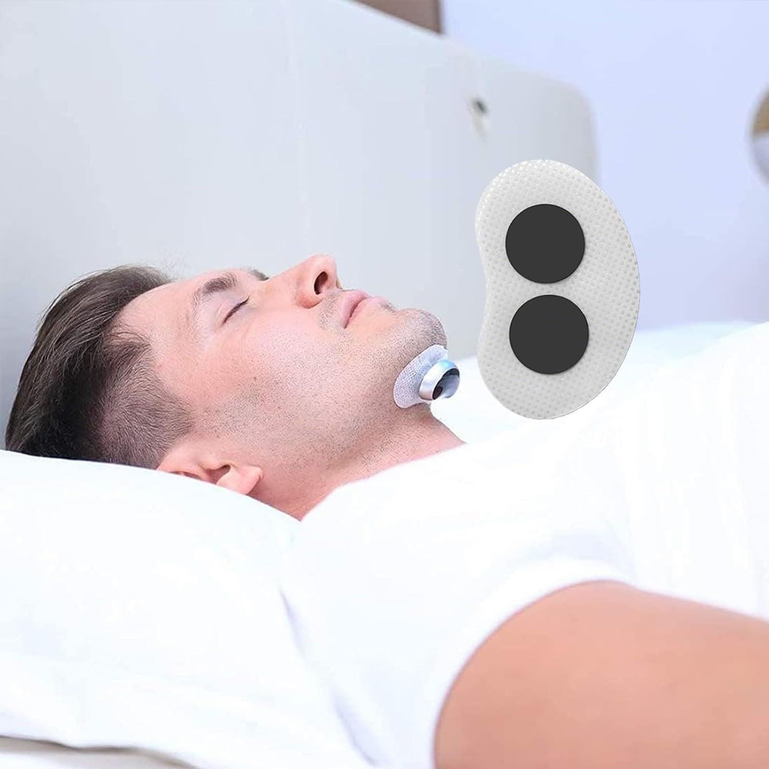 Leitfähige Streifen Aufkleber Magnetische Schnappgel, Elektroden Pad for Smart Anti Sleep Stop Schnarchen Geräte, Sleep Patches, Smart Snore Stopper Device, Ersatzpflaster 100Pcs