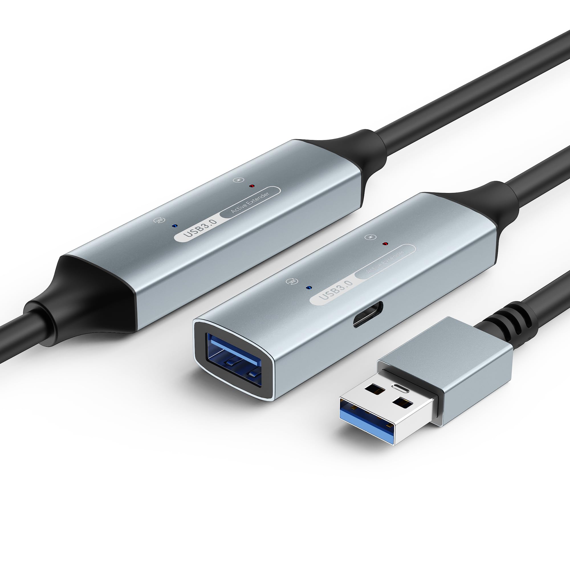 Cavo di prolunga USB 3.0 ad alta velocità, da maschio a femmina, compatibile con mouse, tastiere, fotocamere, unità flash, hard disk, stampanti e webcam da 13,7 m