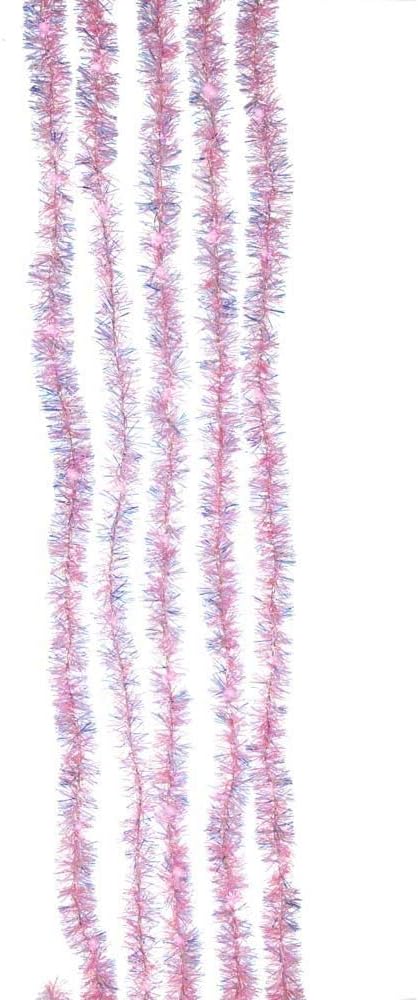 Kurt Adler 6.5-Foot Pink Iridescent Tinsel Cascade Light Set