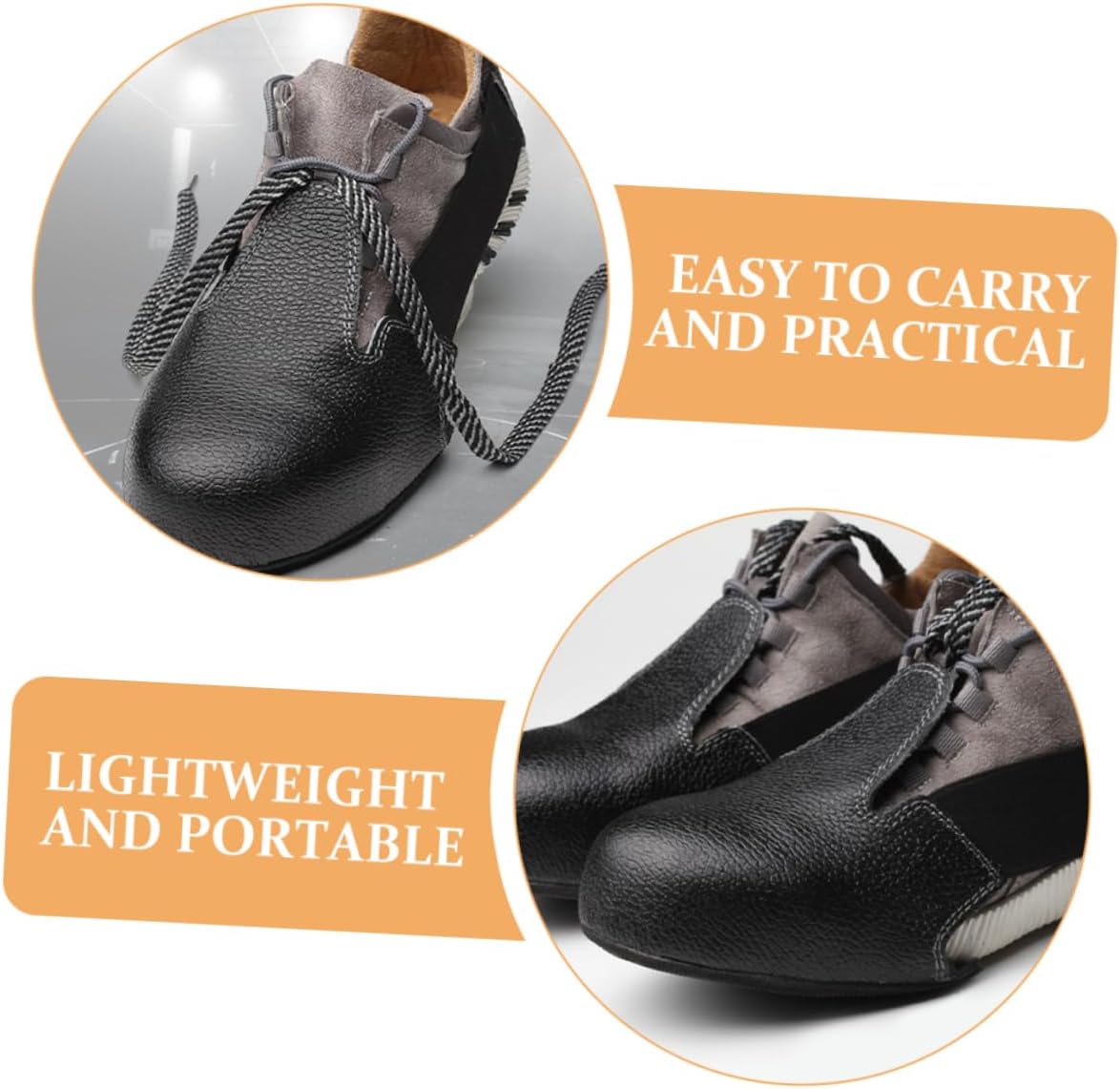 ULTECHNOVO 1pair Replacement Safety Shoe Covers -smash Cap Breathable Foot Protectors for Laboratories and Construction Fits Men Lightweight and Portable against Crushing Hazards