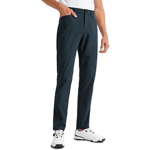 CRZ YOGA All Day Comfy 5-Pocket Golf Pants for Men - Quick Dry Lightweight Casual Work Stretch Trousers
