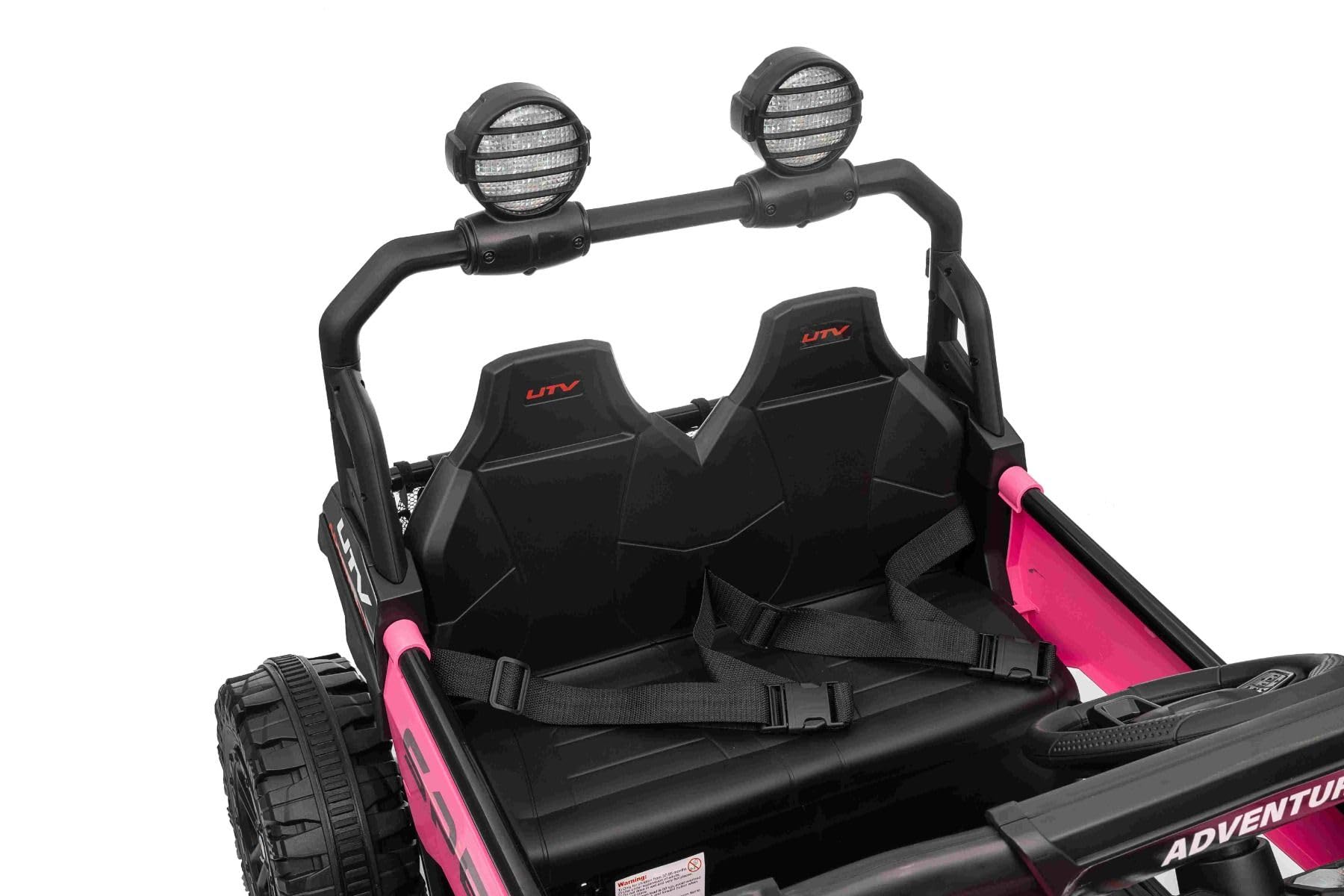 T-REX Ride 4x4 elektryczny samochód dla dzieci, 24 V, róże, odtwarzacz MP3 z wejściem USB/AUX, napęd 4 x 4, bateria litowa, zawieszenie, pilot zdalnego sterowania, oświetlenie LED
