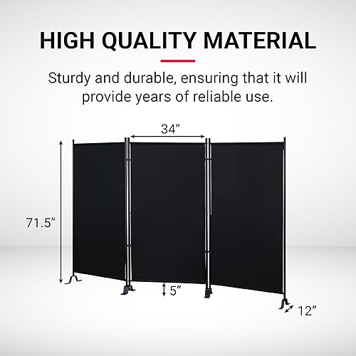 Miniatura 3 de Productos Proman FS17067 Galaxy - Divisor de habitación para interior/exterior (3 paneles), 102” de ancho x 16” de profundidad x 71” de alto Negro