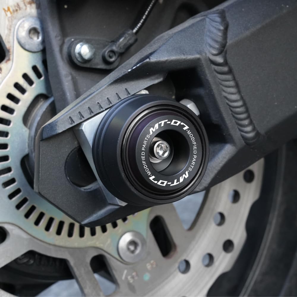 Für Yamaha MT07 MT-07 MT 07 FZ07 2014-2020 2021 2022 2023 2024 Motorrad Gabel Vorder- und Hinterradachse Slider Crash Schutzpad Zubehör (Schwarz)