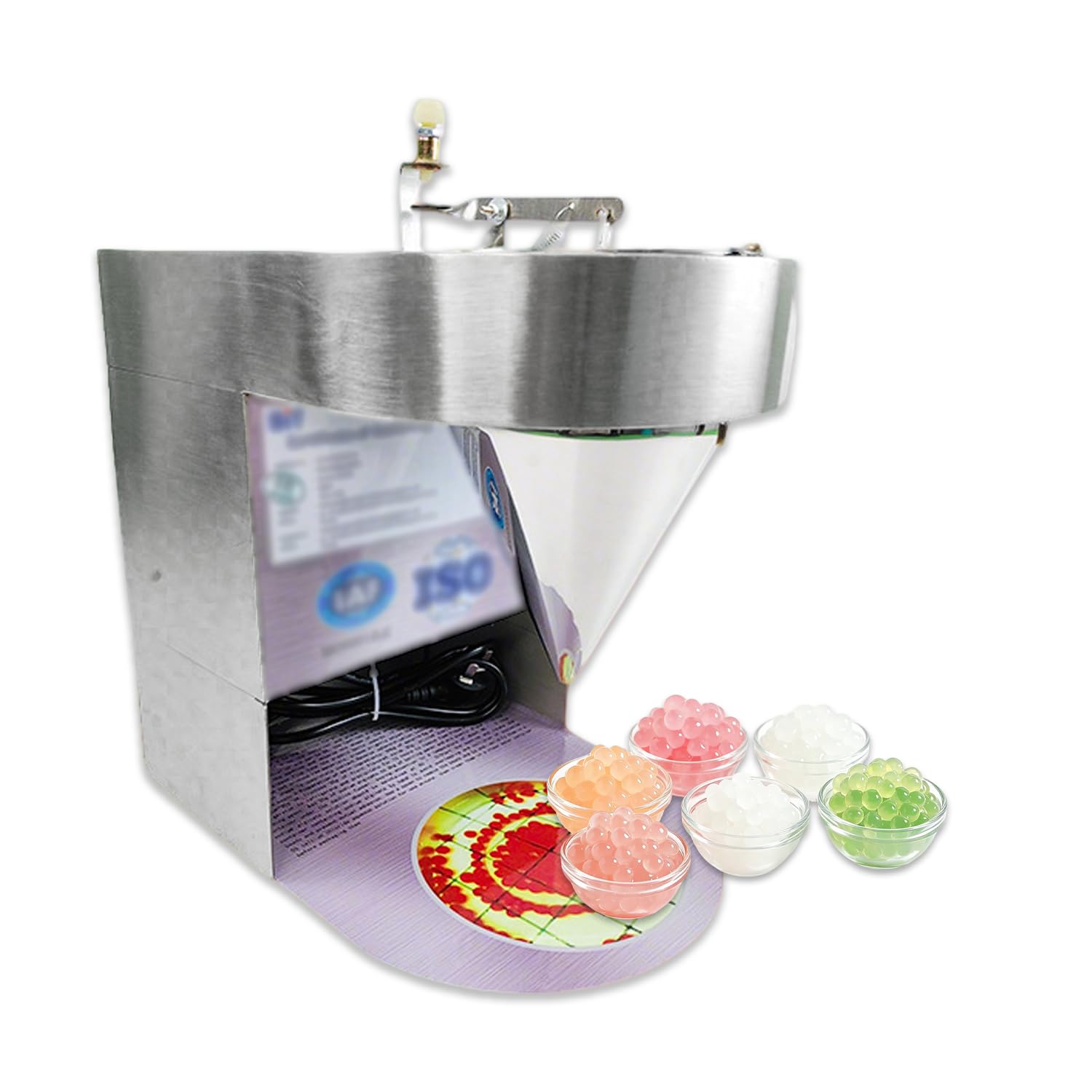 WTRYRN Commercial Automatic Popping Boba Equipment, Tapioca Pearl Forming Tool, High 30-35kg/h Output, Easy Detaching & Washing, Fit for Mobile Stalls and Cafes 1