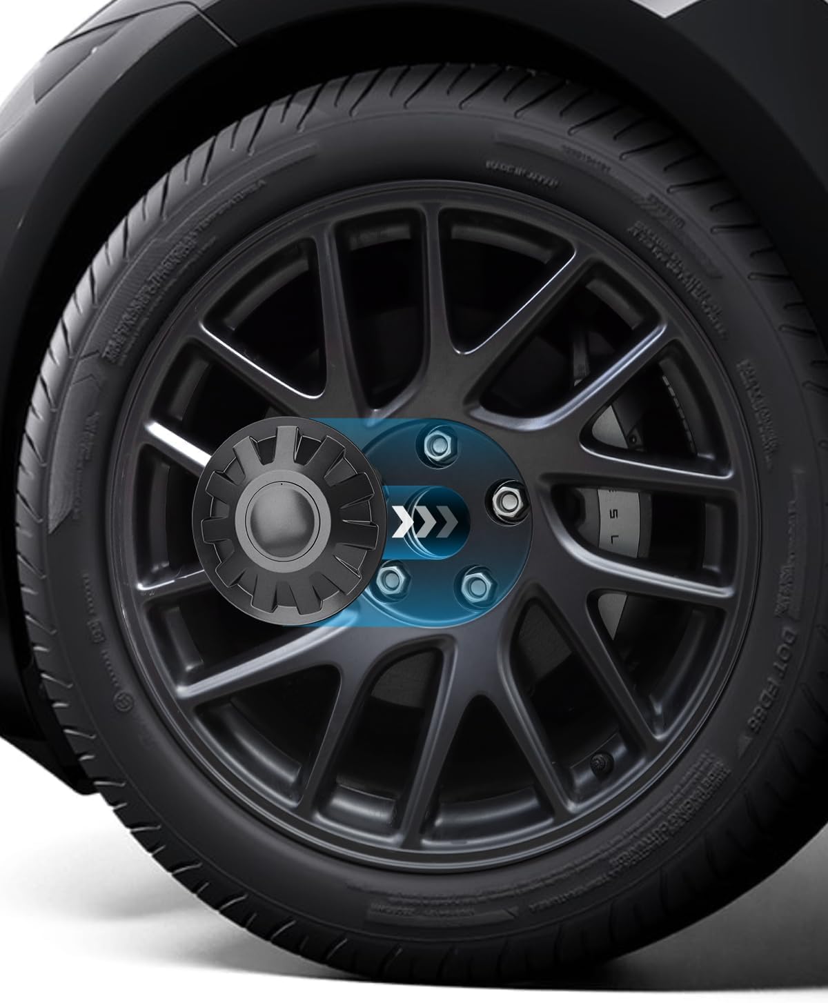 Grand Cache De Moyeu De Roue (4x) Pour Le Tesla Model 3