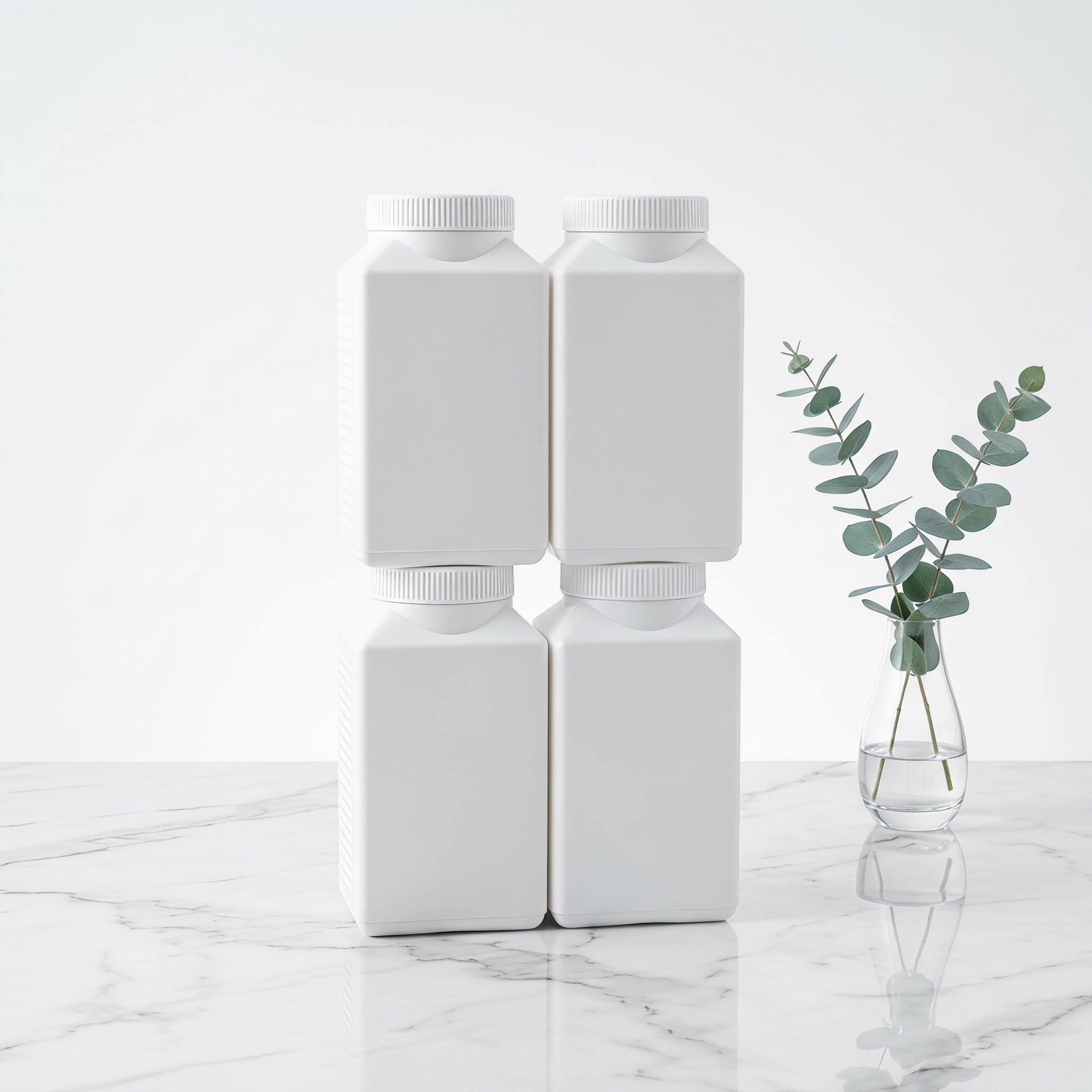 Toddmomy 12 flaconi rettangolari da 1000 ml in HDPE per prodotti chimici - Contenitori per reagenti da laboratorio - Contenitori in plastica per reagenti per la dispensazione di soluzioni e campioni