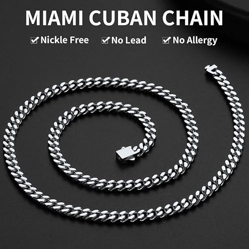 image for ChainsHouse Stainless Steel Mens Cuban Link Chain, Miami Cuban Chain N