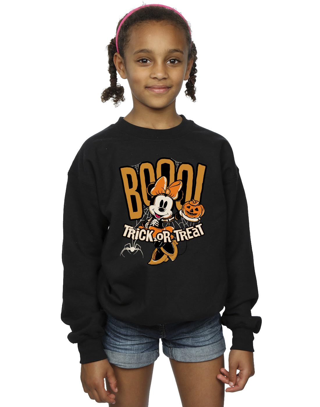 Disney Girls Minnie Mouse Boo Sweatshirt Black 12-13 years