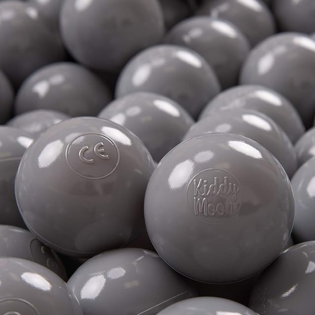 KiddyMoon 300 ∅ 7Cm Bolas Colores De Plástico para Piscina para Niños, Gris