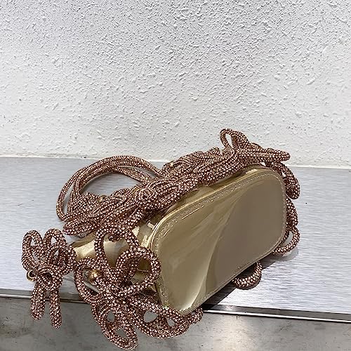Image of Clear Rhinestone Handbag for Women Crystal Evening Purses with Handle Glitter Handbag for Wedding Party Prom