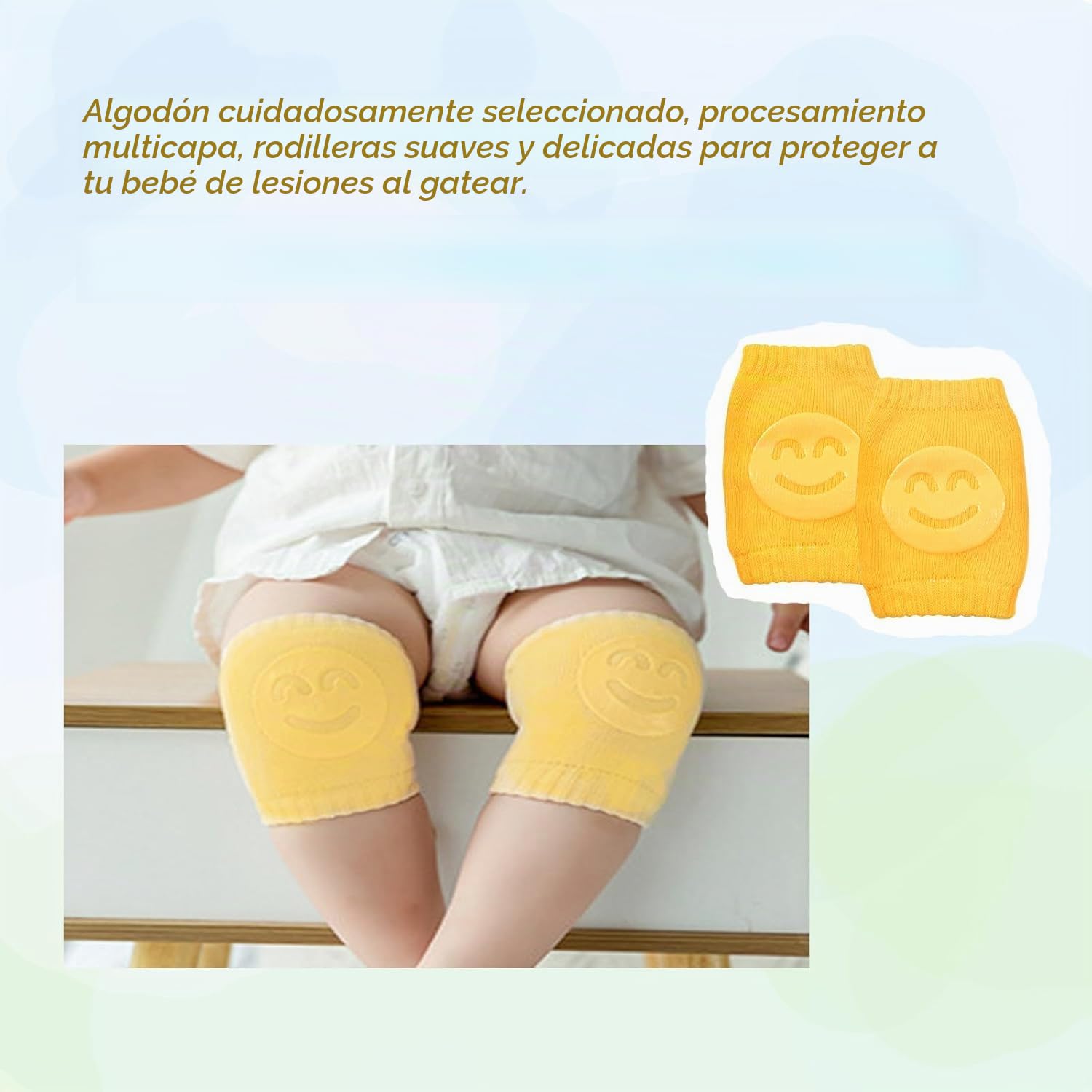 Protector de Cabeza para Bebe, Cojín Protector Seguridad Bebe con Rodilleras, Ajustable Almohada Protección Bebe, Protección para Cabeza y Espalda del Niños para Gatear y Caminar-Abeja