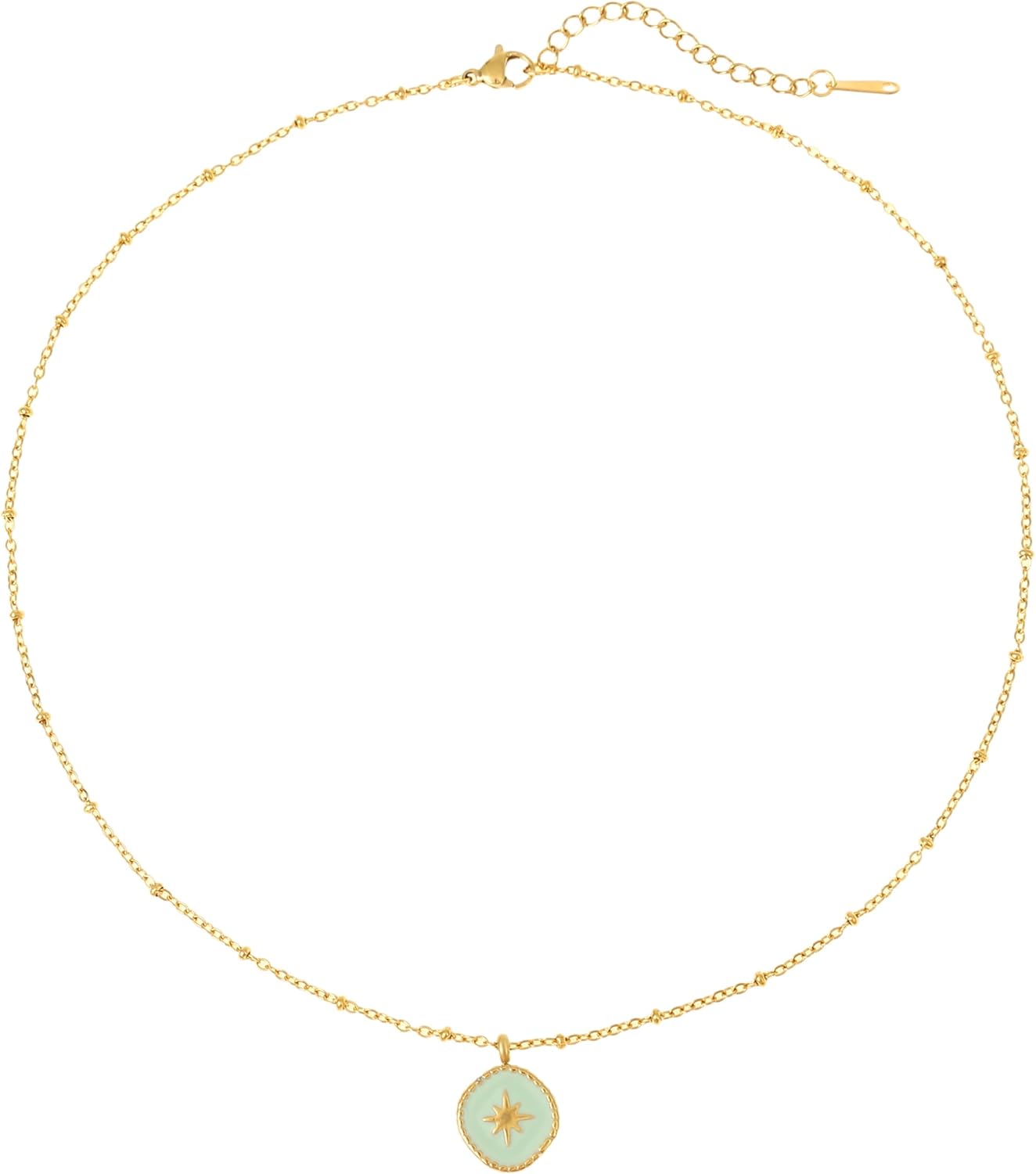 Made by Nami Gold Plated Starburst Necklace in Turquoise Coin Sterling Silver North Star Necklaces for Women - Image 6