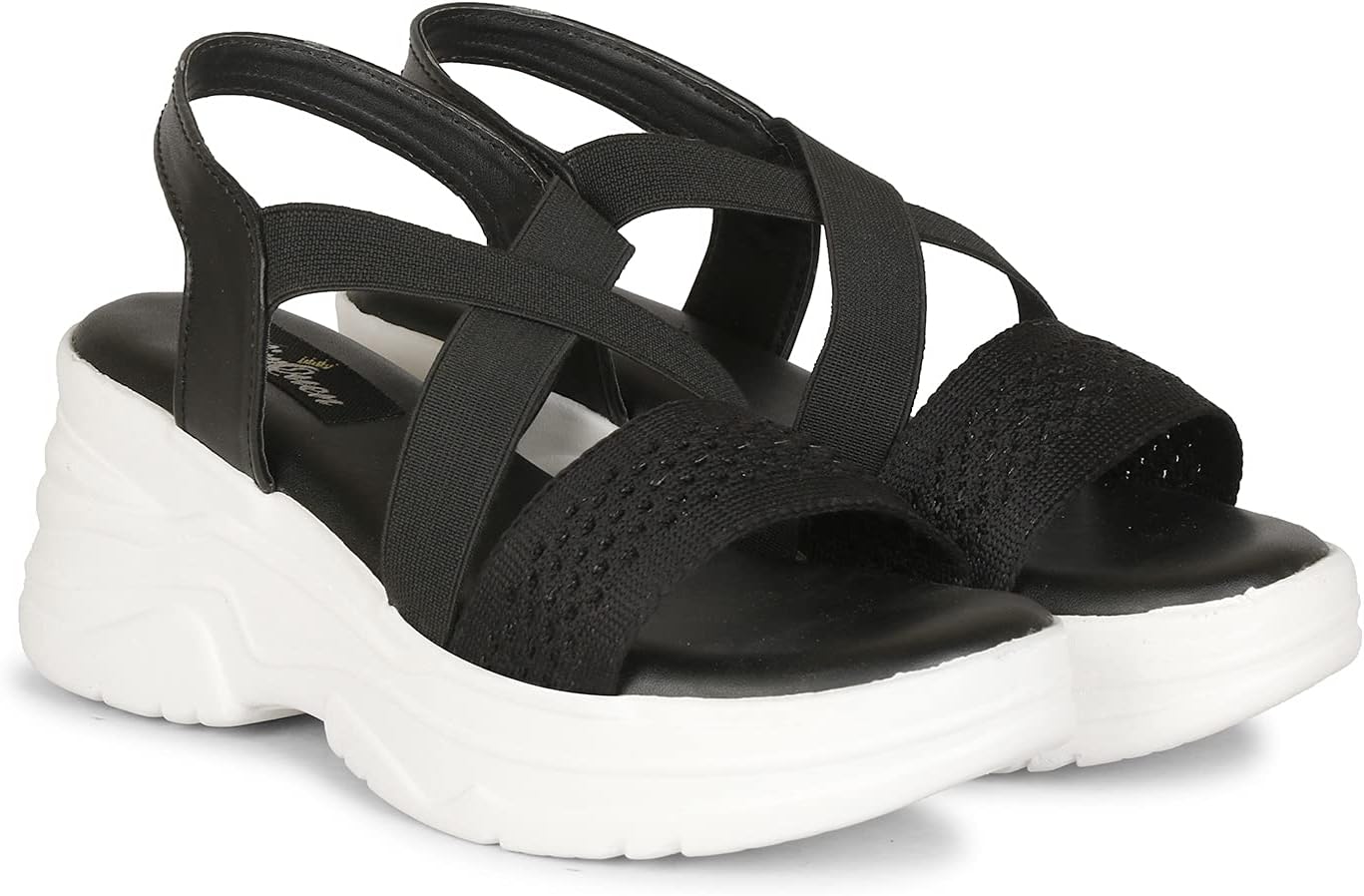 Stylish Girl's High Heel Criss Cross Chunky Sole Casual Fashion Wedges Sandal For Women/Girls Ankle Strep Sandal