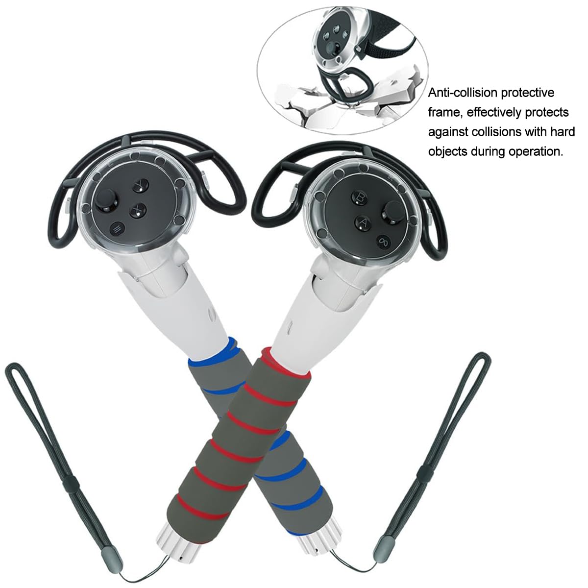 Sarini 1 par de Mango extendido para Meta Quest3 Compatible con Juego VR Best Sabre VR Tennis Online VR Gorilla Day Golf Club
