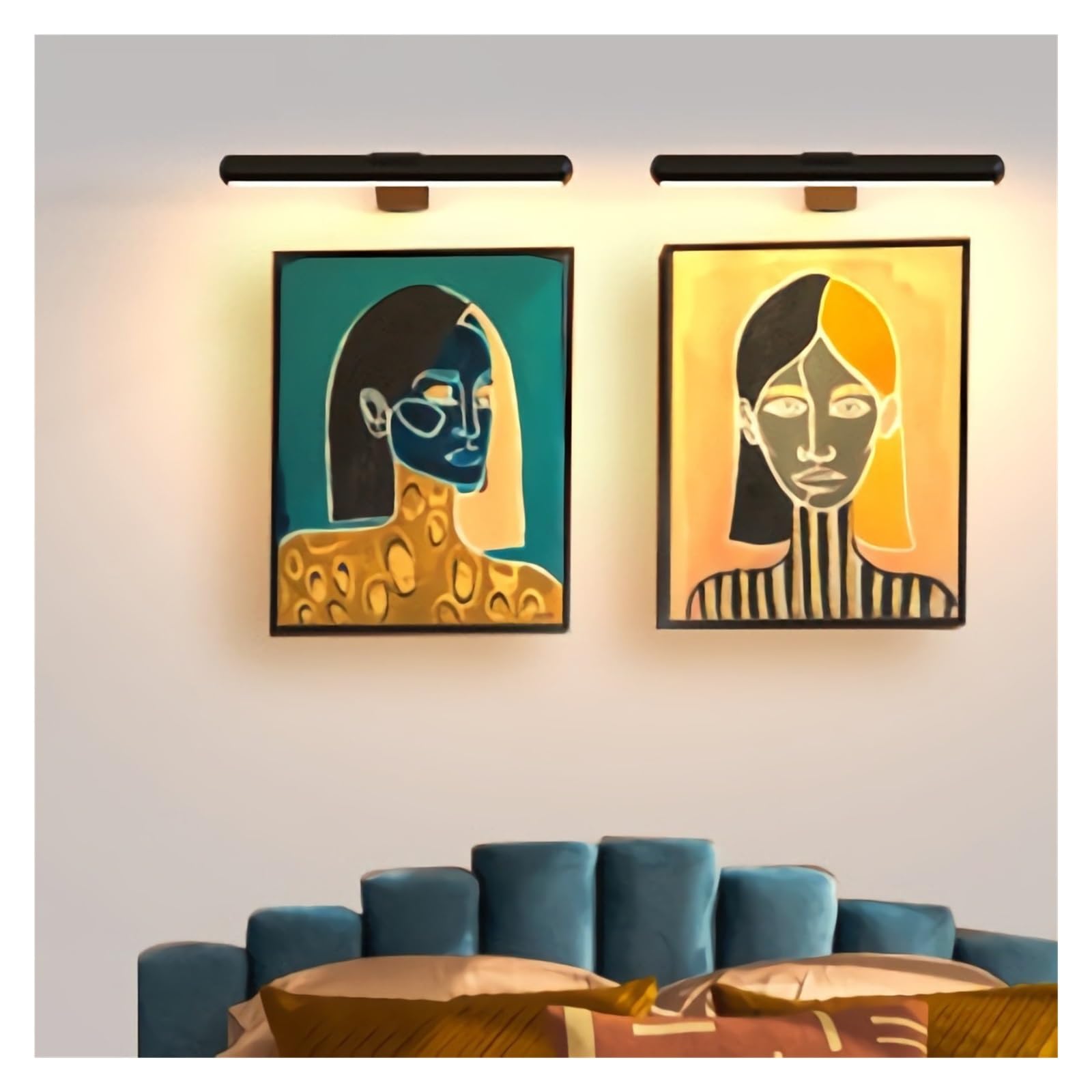 Luces de Imagen Retrato con lámpara de Pared inalámbrica for Sala de Estar for Pintar Cuadros, Pantalla de Arte, Recargable, operado